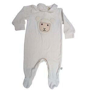 Patrick Francis Organic Cotton Baby‎ Footie Pajamas Lamb Sheep 6-12 Months White